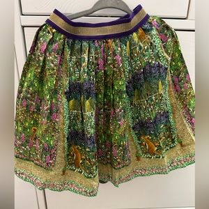 Gucci silk printed pleated skirt